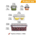 8-PC BPA-Free Airtight Food Containers with Locking Lids - Microwave/Freezer Safe PP Plastic Storage for Dry Goods/Fruit/Veggies