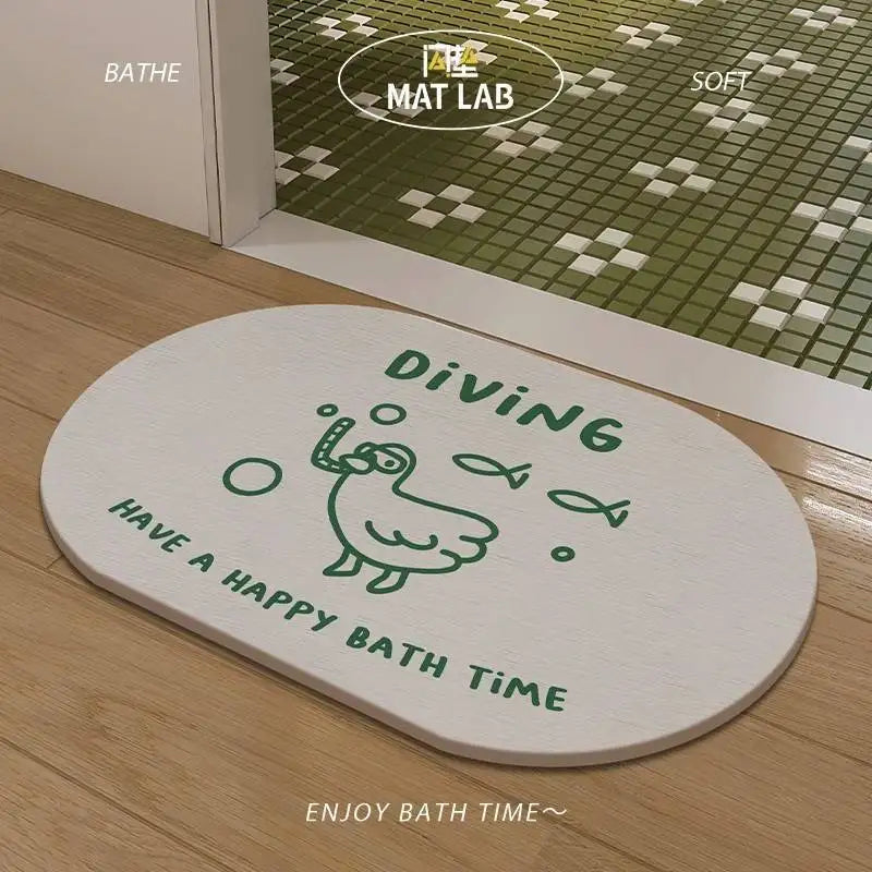 VIKAMA Cute Duck Front Door Mats Summer Bedside blanket Dirt Repellent Kitchen Mats Non-slip Diatomite Mud Machine Washable