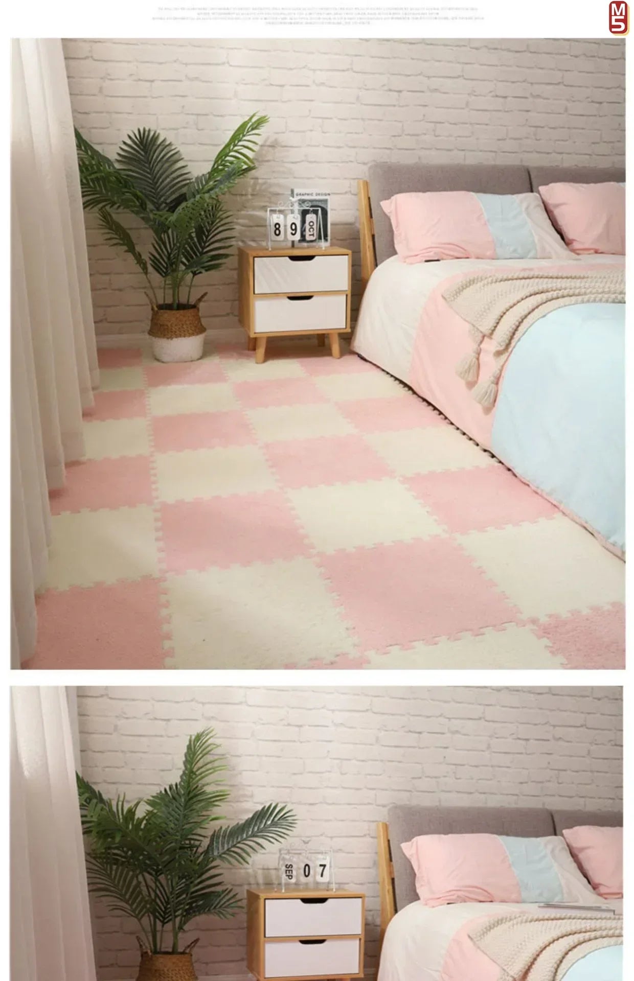1-10 PCS Plush Foam Floor Mats Carpet Square Foam Floor Mats Fluffy Interlocking Floor Tiles for Bedroom Kindergarten Playground