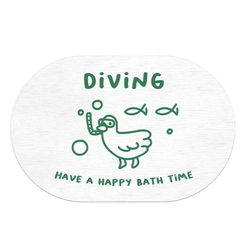 VIKAMA Cute Duck Front Door Mats Summer Bedside blanket Dirt Repellent Kitchen Mats Non-slip Diatomite Mud Machine Washable