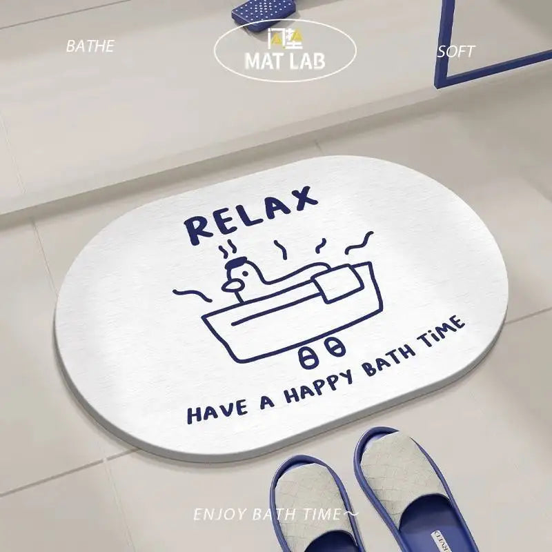 VIKAMA Cute Duck Front Door Mats Summer Bedside blanket Dirt Repellent Kitchen Mats Non-slip Diatomite Mud Machine Washable
