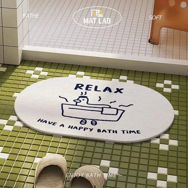 VIKAMA Cute Duck Front Door Mats Summer Bedside blanket Dirt Repellent Kitchen Mats Non-slip Diatomite Mud Machine Washable